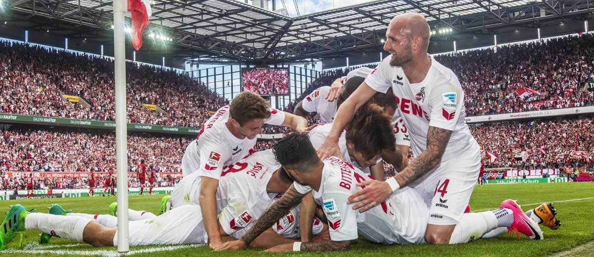 Jonas Hector trifft zum 1:0 gegen Mainz und stößt das Tor zur Europaleague auf